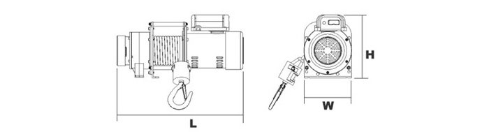 DU-201小型卷揚機結構尺寸圖