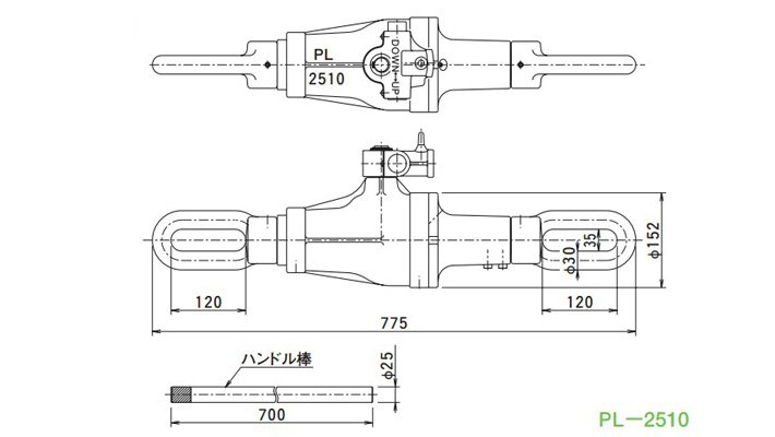 PL型機械牽引用千斤頂結構尺寸圖片
