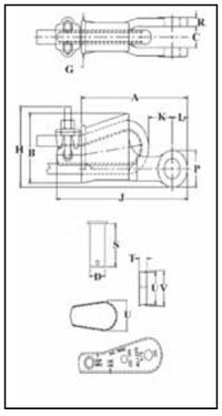 S-421T美標楔形接頭結構尺寸圖片