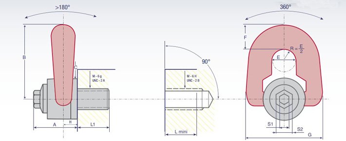盧森堡DSP型旋轉吊環結構尺寸圖片