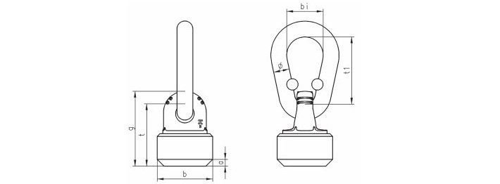 TP-S型旋轉吊點結構尺寸圖片