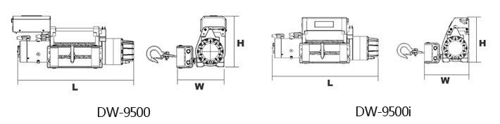 DW-9500(i)電動絞盤結構尺寸圖片