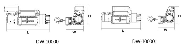 DW-10000(i)電動絞盤結構尺寸圖片