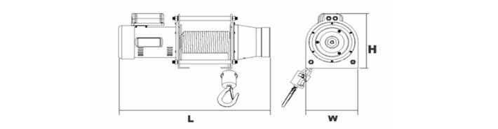 DU-223H迷你卷揚機結構尺寸圖片