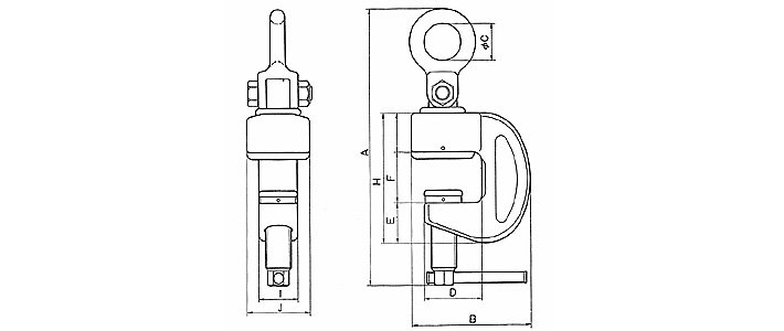 HP-YF拉伸用無傷鋼板鉗結構尺寸圖片