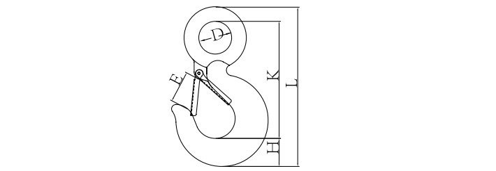80級眼型自鎖吊鉤結構尺寸圖片