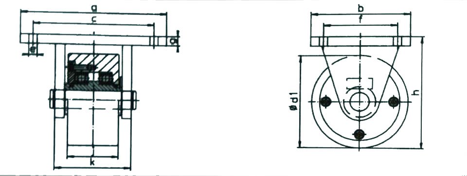 SF-S, K型Borkey固定腳輪技術參數