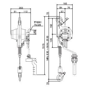 EHW-R遠藤氣動葫蘆技術參數