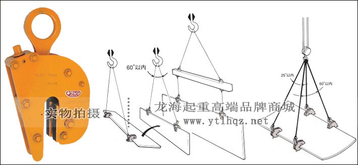 三木FL-V型豎無傷鋼板鉗吊裝案例