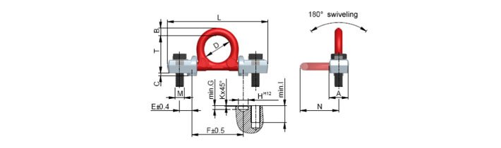 RBG型路德螺栓型吊環尺寸圖