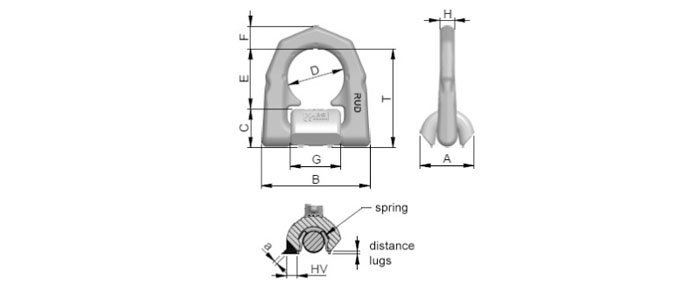 VLBS-U-LT型路德吊環尺寸圖