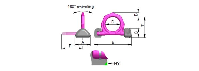 VRBS型路德焊接型吊環尺寸圖