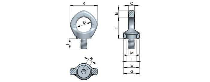 INOX-STAR不銹鋼旋轉吊環尺寸圖