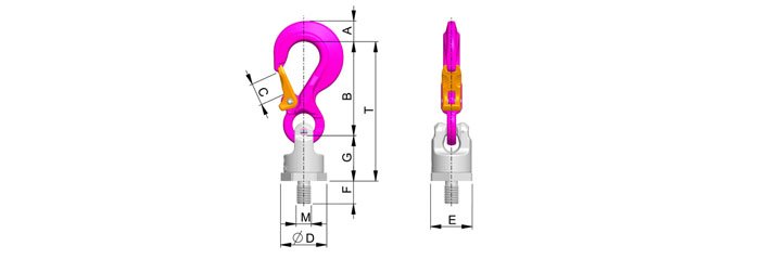 PP-S型路德萬向旋轉吊環尺寸圖