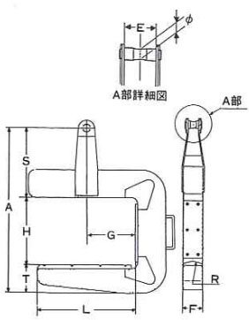C型鷹牌線圈吊鉤尺寸圖