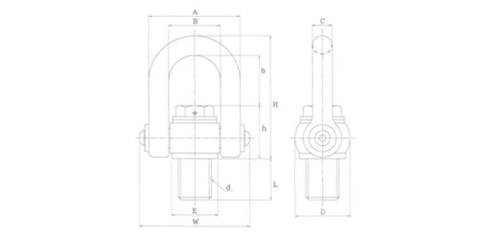 HBM浪速鐵工NANIWA旋轉吊環尺寸圖