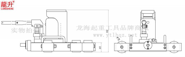 無塵室帶滑動臺爪式千斤頂尺寸圖一