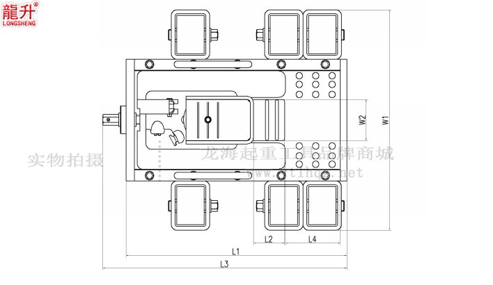 無塵室帶滑動臺爪式千斤頂尺寸圖二
