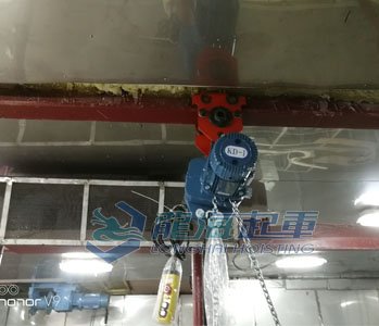 環鏈電動葫蘆搭配單軌小車實物圖