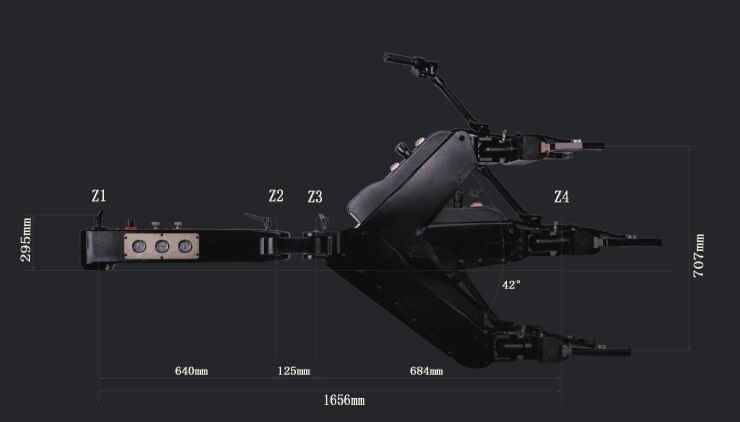 氣動零重力機械臂尺寸圖